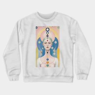 Hilma's Spectrum of Womanhood: Abstract Colorful Expression Crewneck Sweatshirt